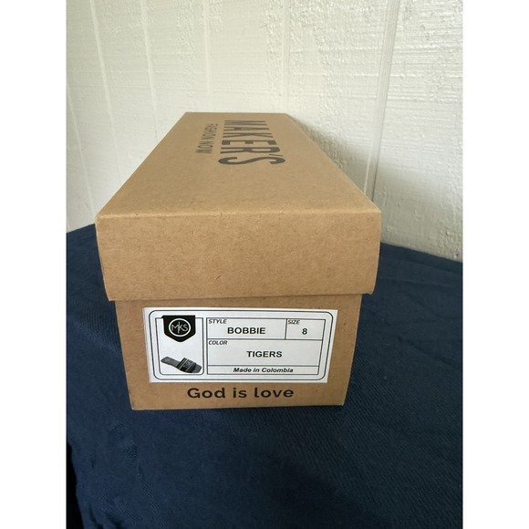 Makers Bobbie Tigers Purple Gold Embroidered Sandals Women Size 8 NIB - Picture 5 of 5